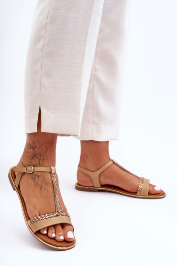 Moteriški sandalai su cirkonio smėlio spalvos Penna