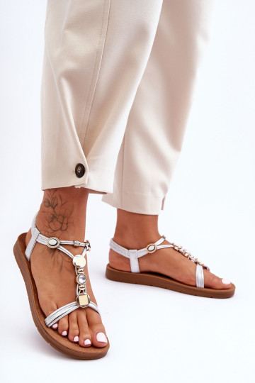 Moteriškos puoštos sandalai Silver Kushi 2