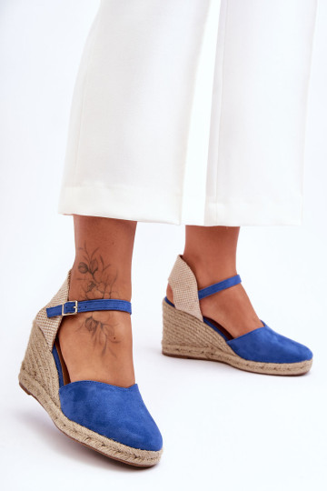 Zomšiniai sandalai ant platformų Blue Selfoss