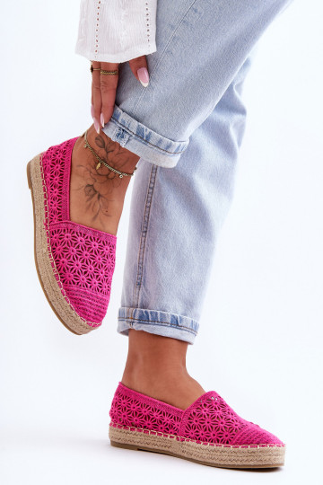 Moteriškos suvarstomos espadrilės rožinės spalvos viena meilužė