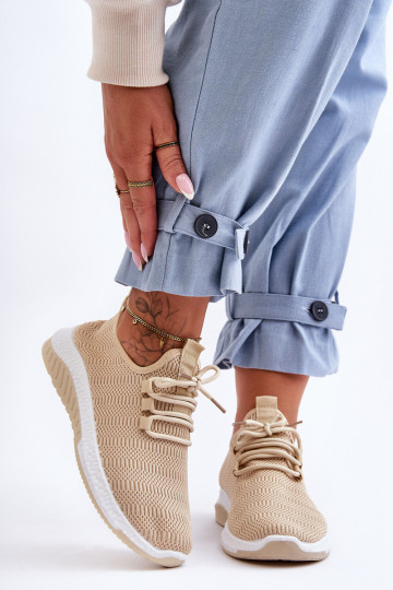 Klasikinės medžiagos Slip-On sportbačiai Beige Gusto