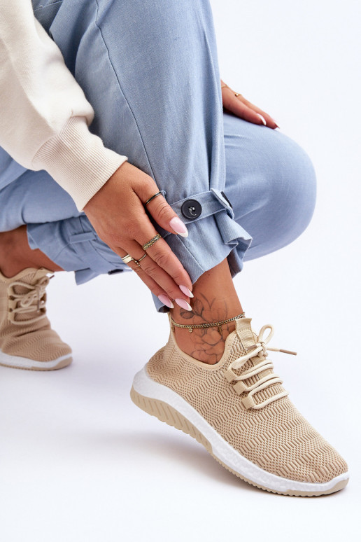 Klasikinės medžiagos Slip-On sportbačiai Beige...