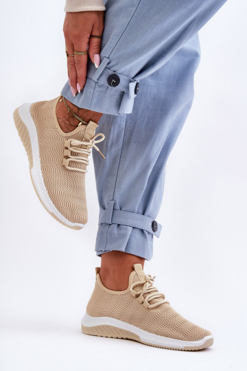 Klasikinės medžiagos Slip-On sportbačiai Beige Gusto