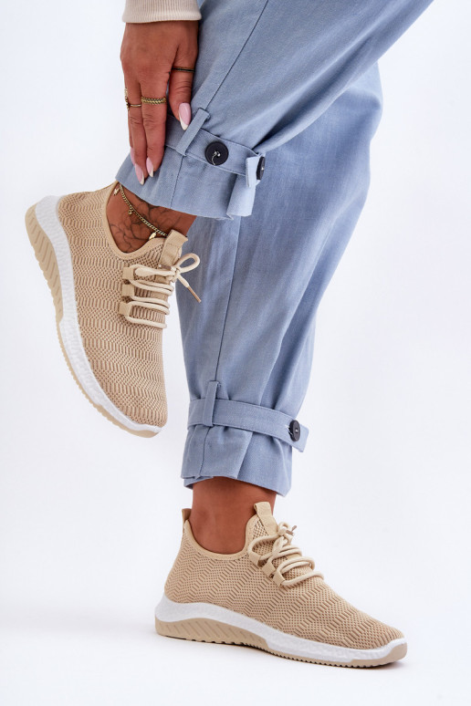 Klasikinės medžiagos Slip-On sportbačiai Beige...