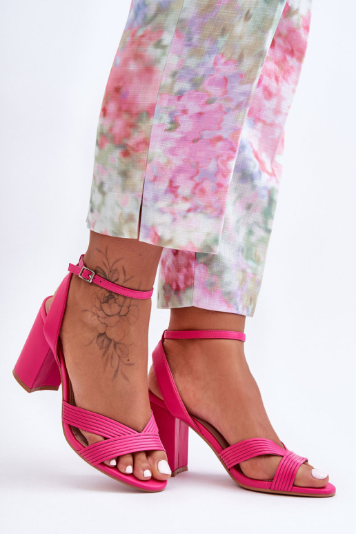 Eko odos klasikiniai sandalai ant kulno Fuchsia...