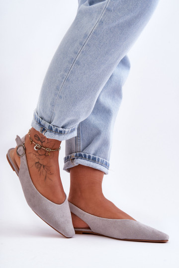 Moteriškos zomšinės baleto spalvos pilkos spalvos Kenra