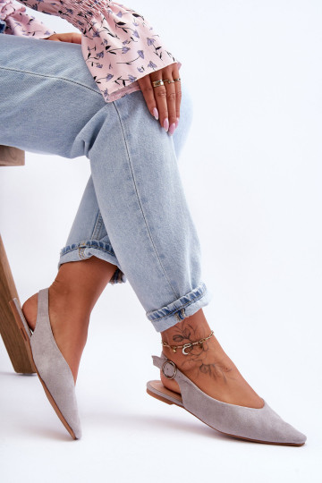 Moteriškos zomšinės baleto spalvos pilkos spalvos Kenra