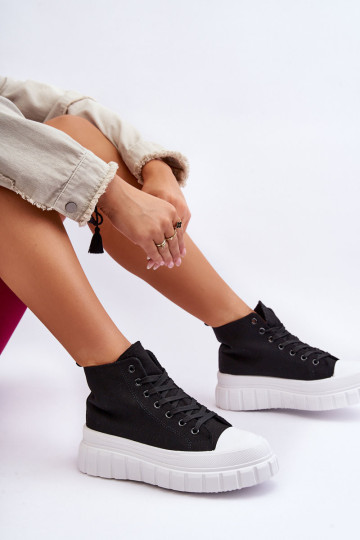 Moteriški aukštakulniai sportbačiai juodi Avis