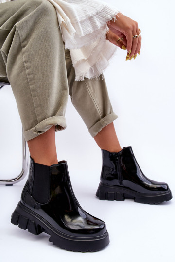 Užsegami guminiai batai Jodhpur Boots Black Carme