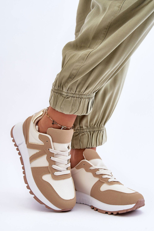 Moteriški sportiniai batai rudai smėlio spalvos...