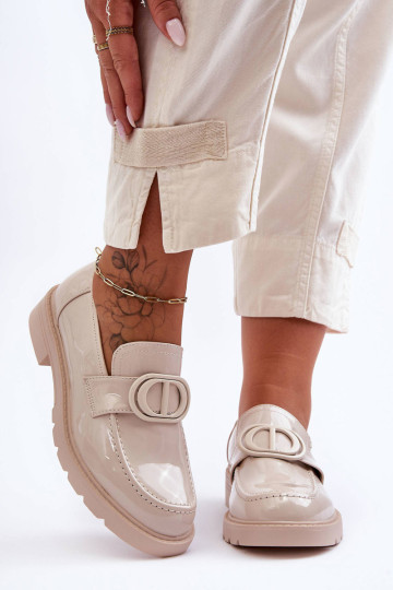 Lakuoti platforminiai Loafers Beige Jarren