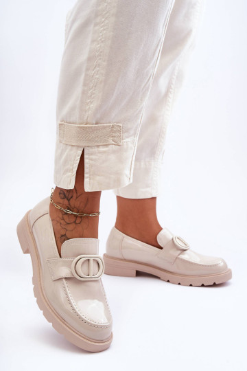 Lakuoti platforminiai Loafers Beige Jarren 2