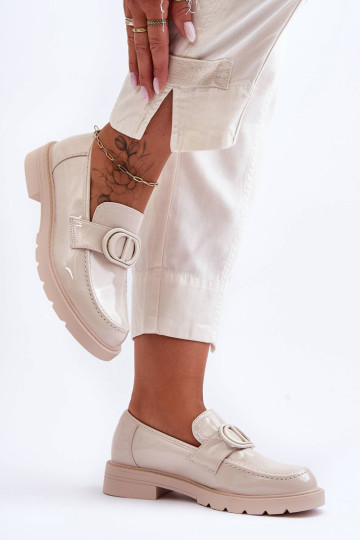 Lakuoti platforminiai Loafers Beige Jarren