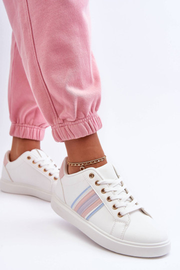 Eko odos moteriški sportiniai batai baltai rožiniai Rilee