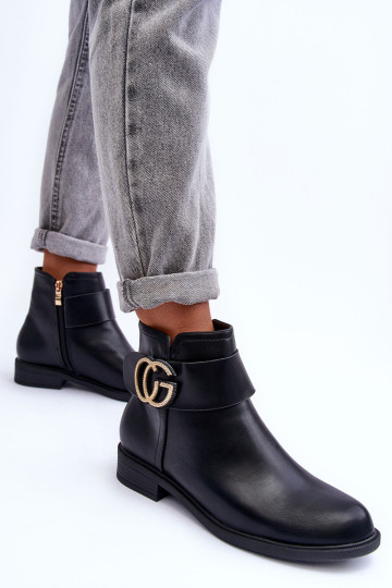 Eko odos kulkšnies batai su dekoracija Juodi Galos