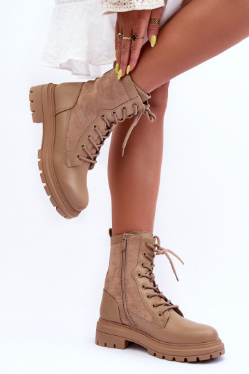 Moteriški suvarstomi batai smėlio spalvos Faustina 2