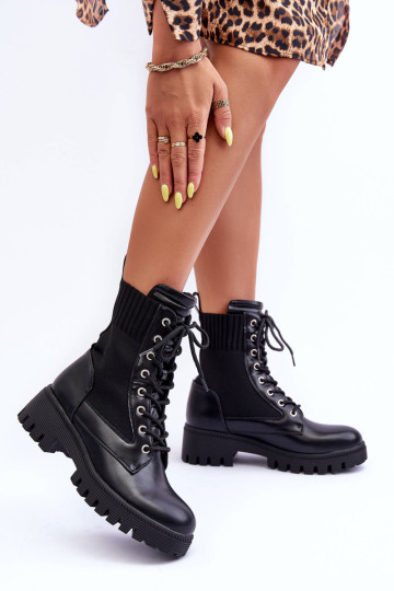 Moteriški darbiniai batai su kojine Black Melaste