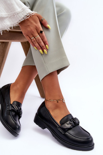 Eko odos batai ant plokščio kulno, juodi SBarski HY335 2