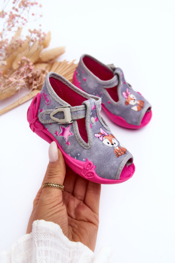 Pelių šlepetės Befado 213P137 pilkai rožinė