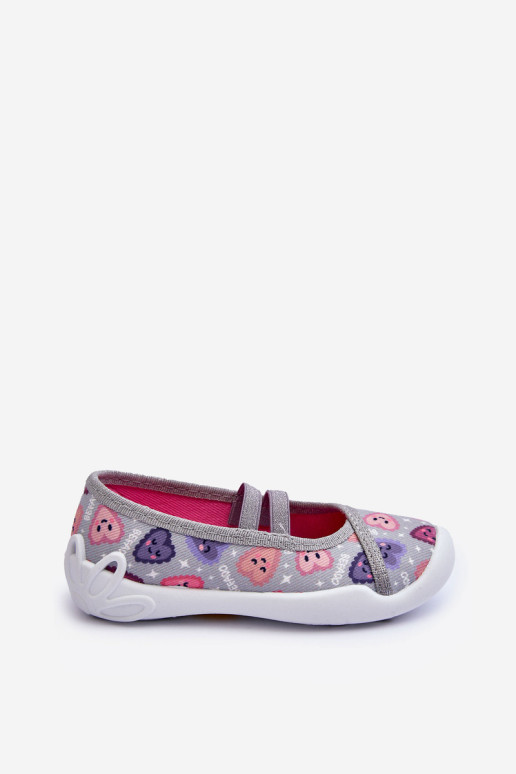 Širdelės šlepetės Befado 116X319 pilkai rožinės...