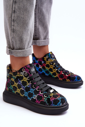 Platforminiai sportiniai batai GOE MM2N4009 juodi 2