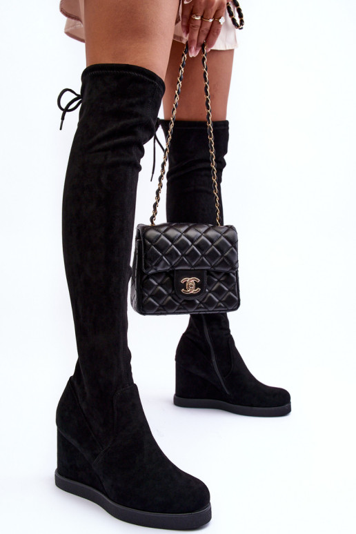 Zomšiniai muškietininko batai ant platformų...