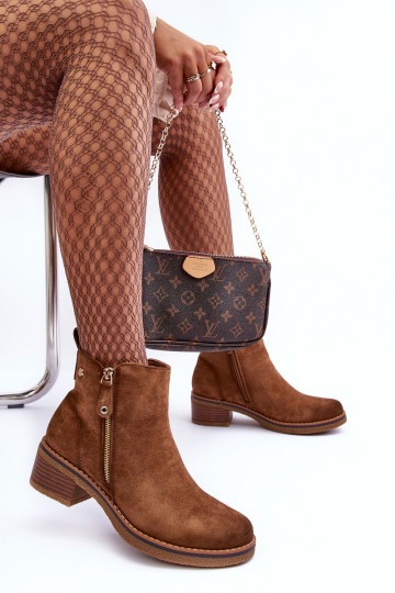 Žemakulniai zomšiniai batai rudi Laurisa 2