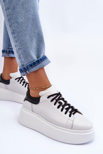 Moteriški odiniai sportbačiai su platforma, balti Lemar... 2