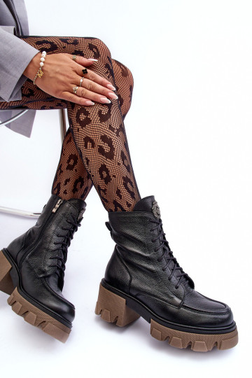 Moteriški odiniai kailiniai batai su kailiu apdaila juodi...