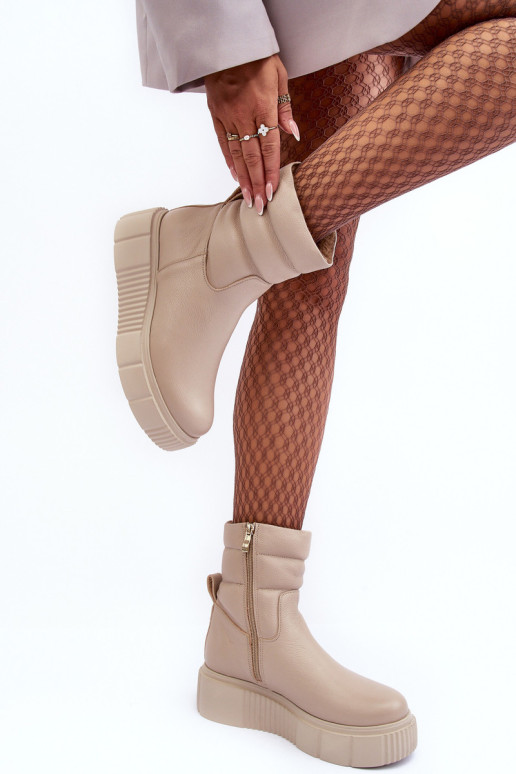 Moteriški odiniai platforminiai batai šviesiai...