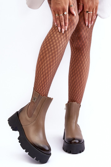 Odiniai kulkšnies batai ant didžiulės smėlio spalvos... 2