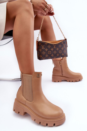 Moteriški derbio batai su dekoracijomis Beige Lobb 2