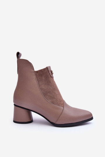 Odiniai batai ant kulno SBarski MR870-96 smėlio spalvos