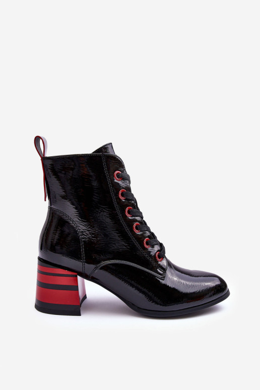 Lakuoti batai su kulnu SBarski MR870-49 juodi