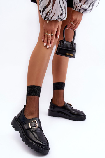 Eko odos plokšti batai su sagtimi Black Meara 2