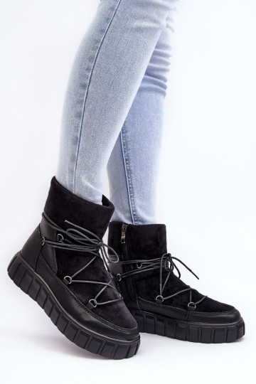 Odiniai sniego batai, platforma juoda Maxava 2