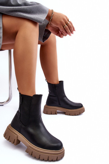 Stambūs batai su pamušalu, kulkšnies batai Big Star MM274606 juodi