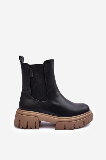 Stambūs batai su pamušalu, kulkšnies batai Big Star MM274606 juodi