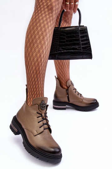 Moteriški odiniai kulkšnies batai ant plokščio kulno...