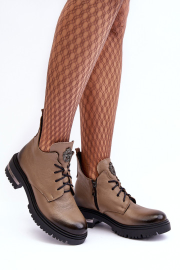 Moteriški odiniai kulkšnies batai ant plokščio kulno... 2