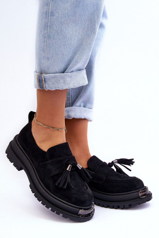 Moteriški zomšiniai batai, juodi Ramvli