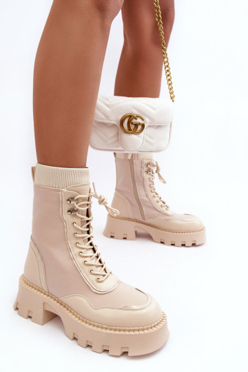 Eko odos suvarstomi stambūs batai, moteriški smėlio...