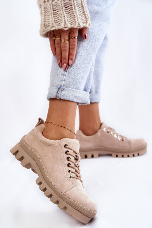 Zomšiniai batai Mayson smėlio spalvos 3