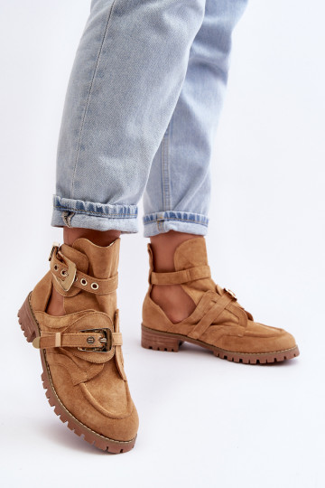 Lu Boo zomšiniai batai su išpjovomis Camel Rock Girl