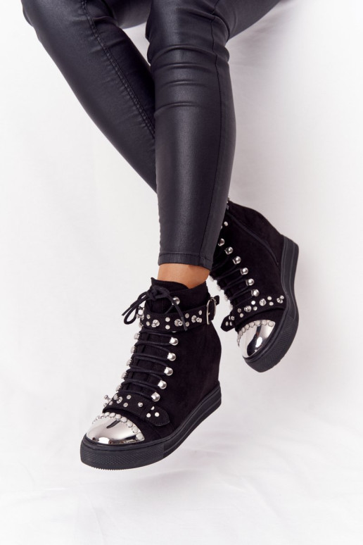 Izoliuoti zomšiniai pleištiniai batai, Black Lu Boo