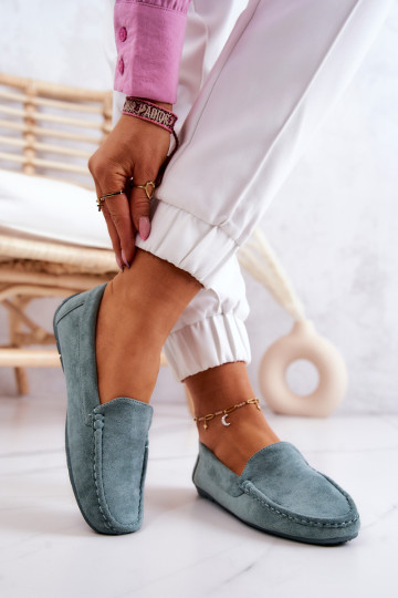 Moteriški zomšiniai mokasinai, mėtų, Morreno 2