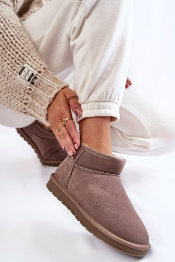 Moteriški zomšiniai žemi sniego batai pilka Shelie