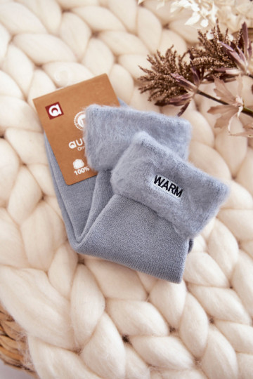 Moteriškos mėlynos šiltos kojinės