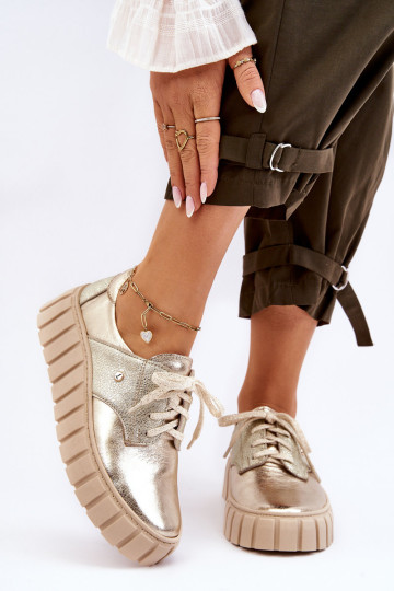 Zazoo 10128 odiniai platforminiai batai, auksiniai