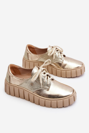 Zazoo 10128 odiniai platforminiai batai, auksiniai 2
